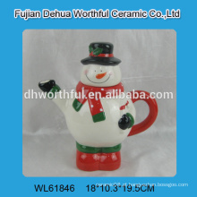 2016 fábrica de vendas diretas teapot de cerâmica na forma de boneco de neve